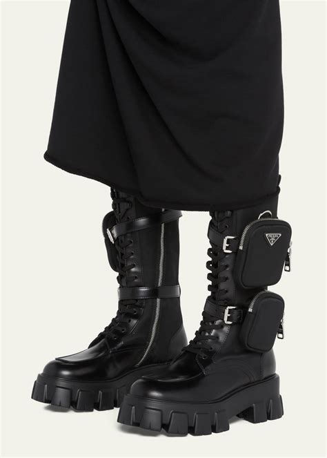 prada monolith boots with pouch|prada monolith boots men's.